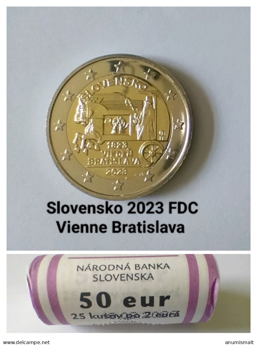 2 Euros Commémorative Slovaquie 2023 TYPE B Courrier Express Vienne Bratislava - Slovakia