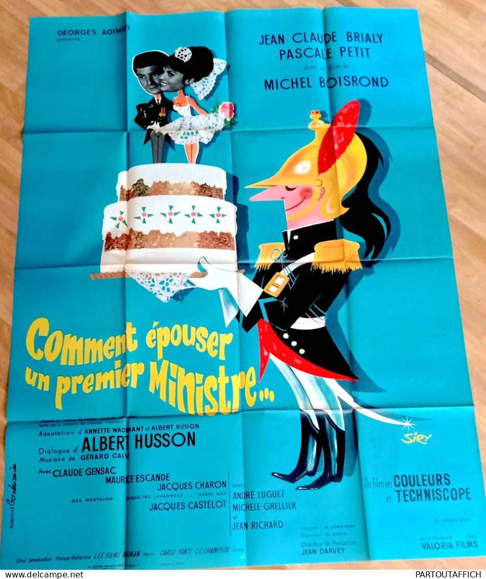 Affiche Ciné COMMENT ÉPOUSER UN PREMIER MINISTRE BRIALY P.PETIT 120X160 1964 GENSAC Siry - Affiches & Posters