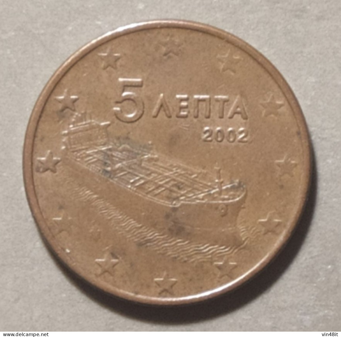 2002  -  GRECIA - MONETA IN EURO - DEL VALORE  DI  5  CENTESIMI - USATA - Grèce