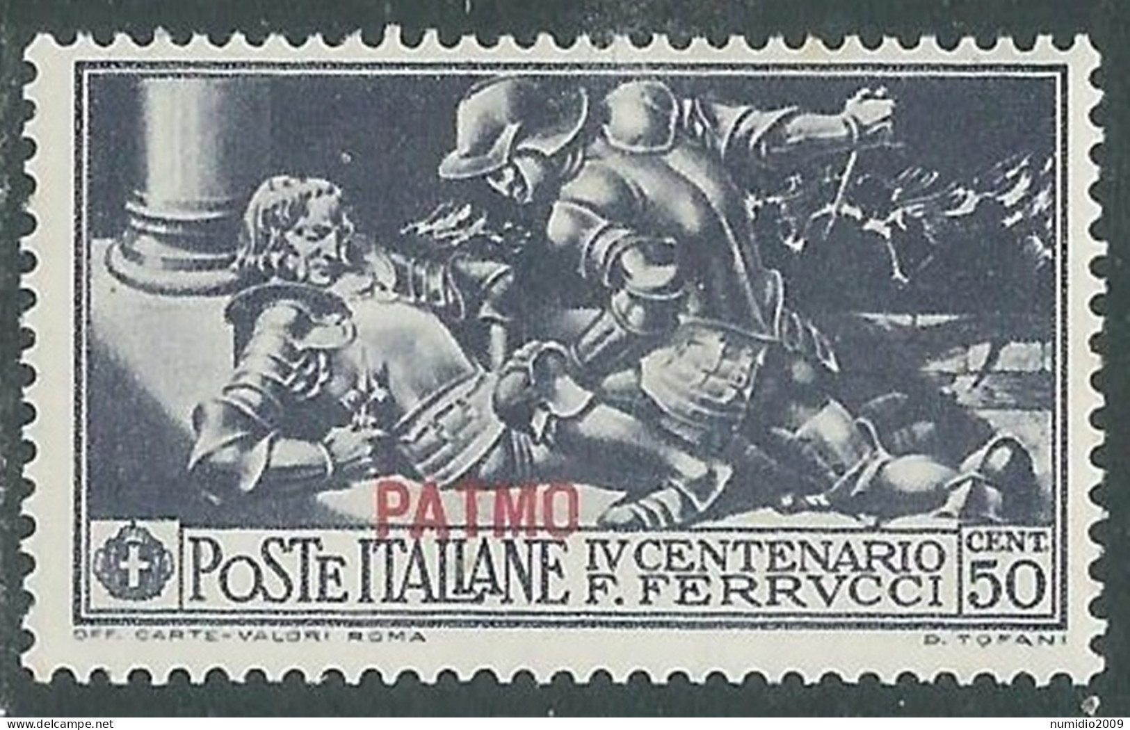 1930 EGEO PATMO FERRUCCI 50 CENT MH * - I45-5 - Egeo (Patmo)