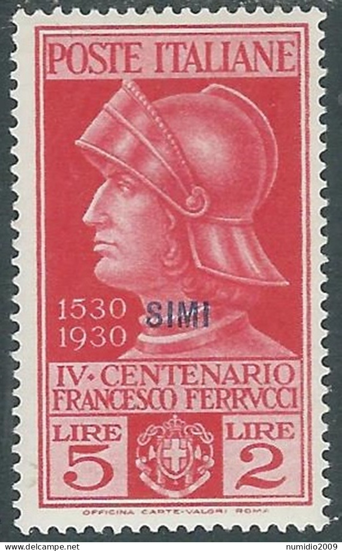 1930 EGEO SIMI FERRUCCI 5 LIRE MH * - I45-6 - Egée (Simi)