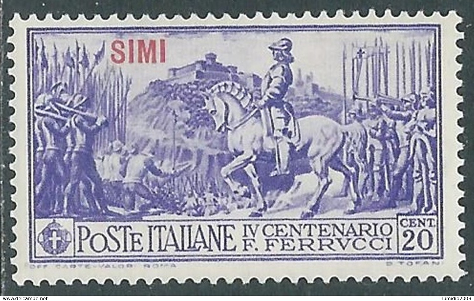 1930 EGEO SIMI FERRUCCI 20 CENT MH * - I45-6 - Egeo (Simi)