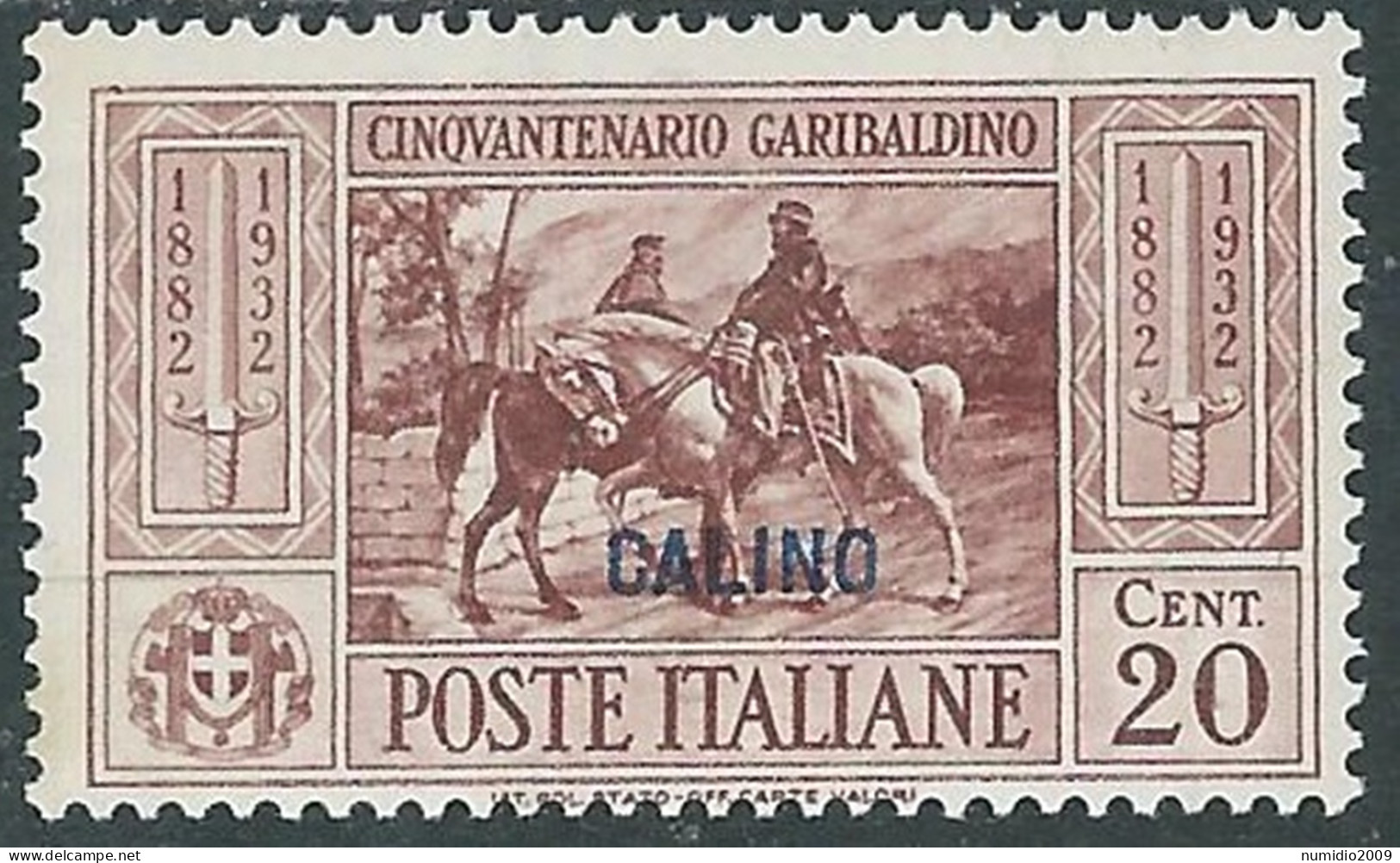 1932 EGEO CALINO GARIBALDI 20 CENT MH * - I45-6 - Egée (Calino)
