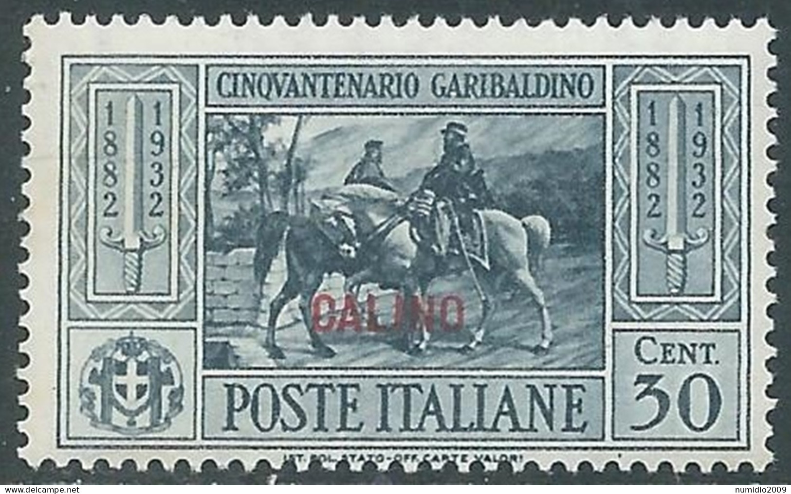 1932 EGEO CALINO GARIBALDI 30 CENT MNH ** - I45-7 - Egeo (Calino)