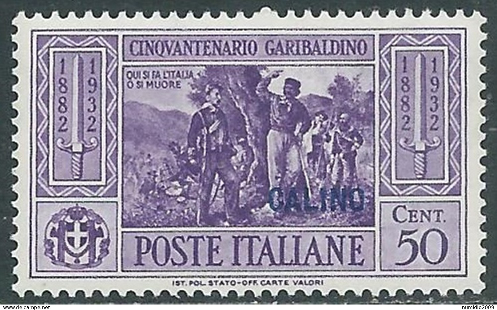 1932 EGEO CALINO GARIBALDI 50 CENT MNH ** - I45-7 - Aegean (Calino)