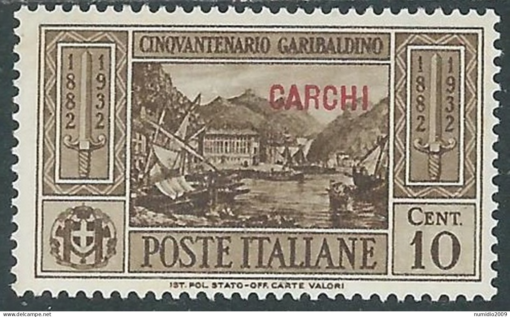 1932 EGEO CARCHI GARIBALDI 10 CENT MH * - I45-6 - Aegean (Carchi)