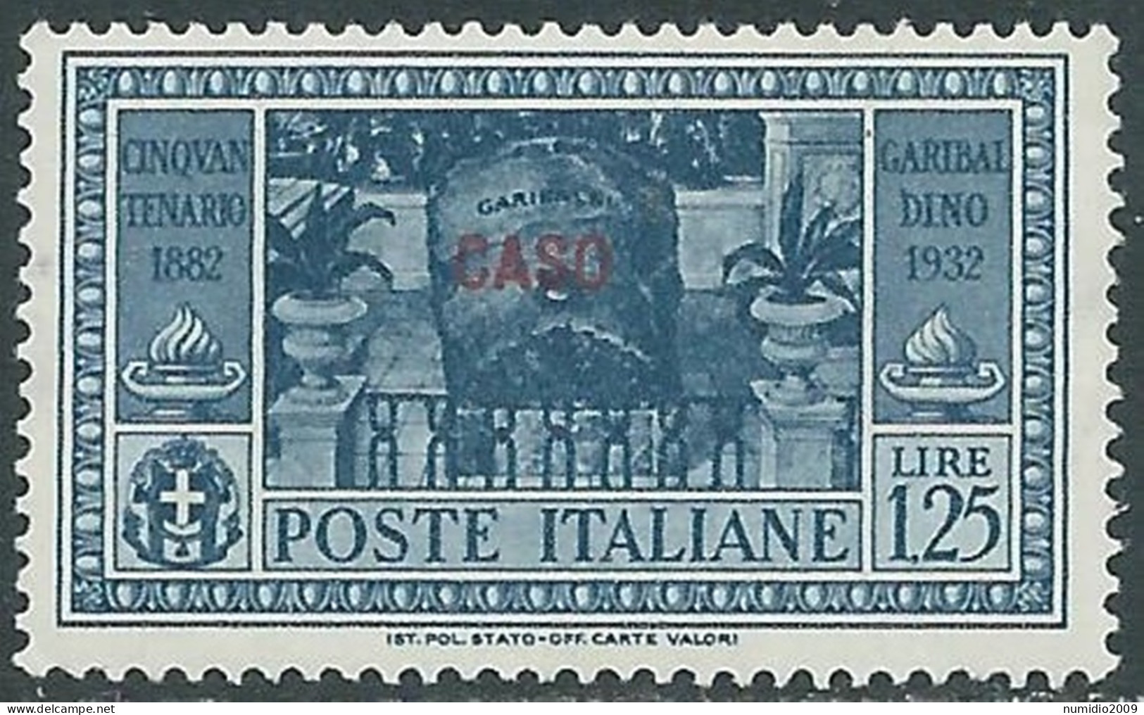 1932 EGEO CASO GARIBALDI 1,25 LIRE MNH ** - I45-9 - Ägäis (Caso)