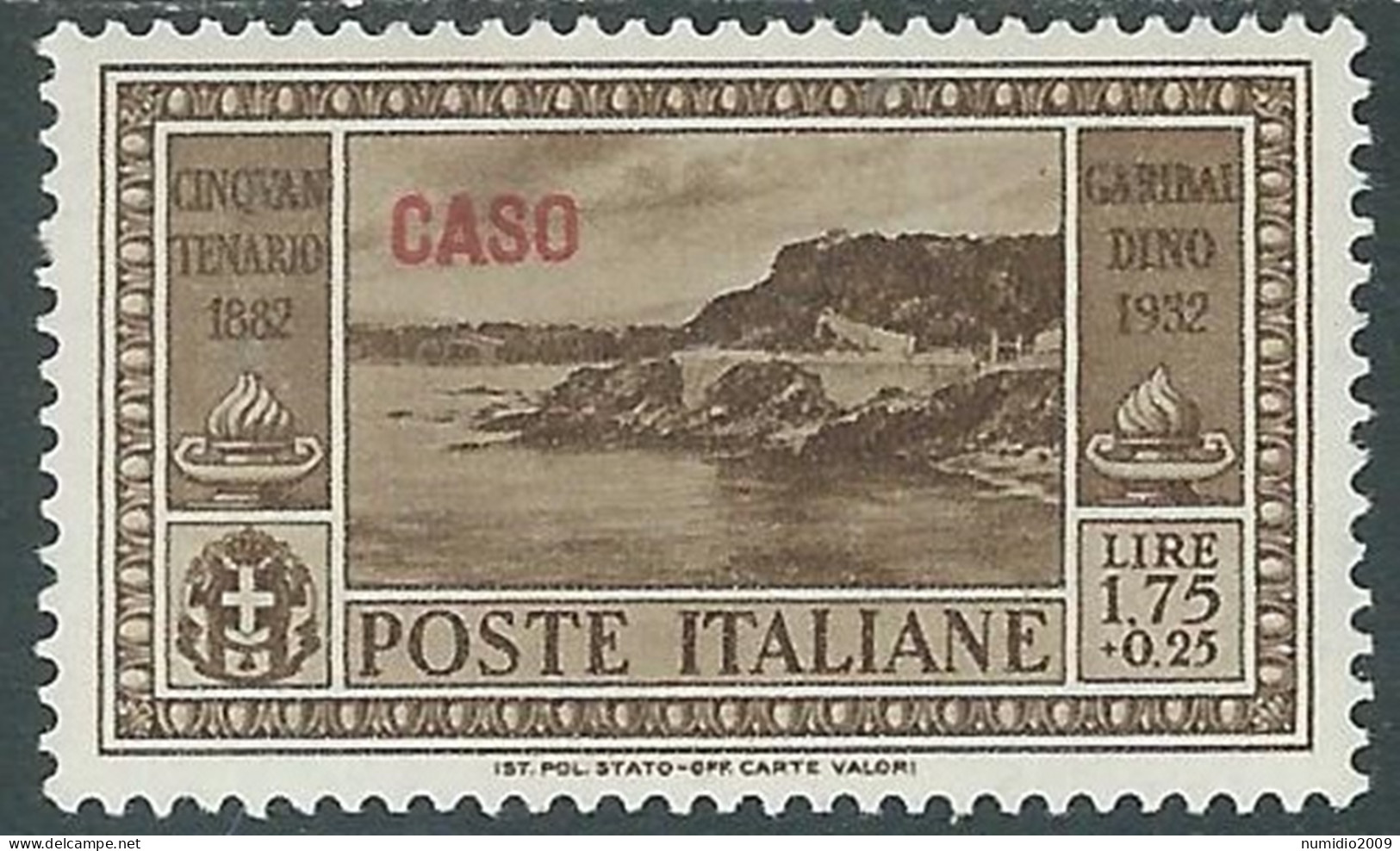 1932 EGEO CASO GARIBALDI 1,75 LIRE MH * - I45-9 - Aegean (Caso)