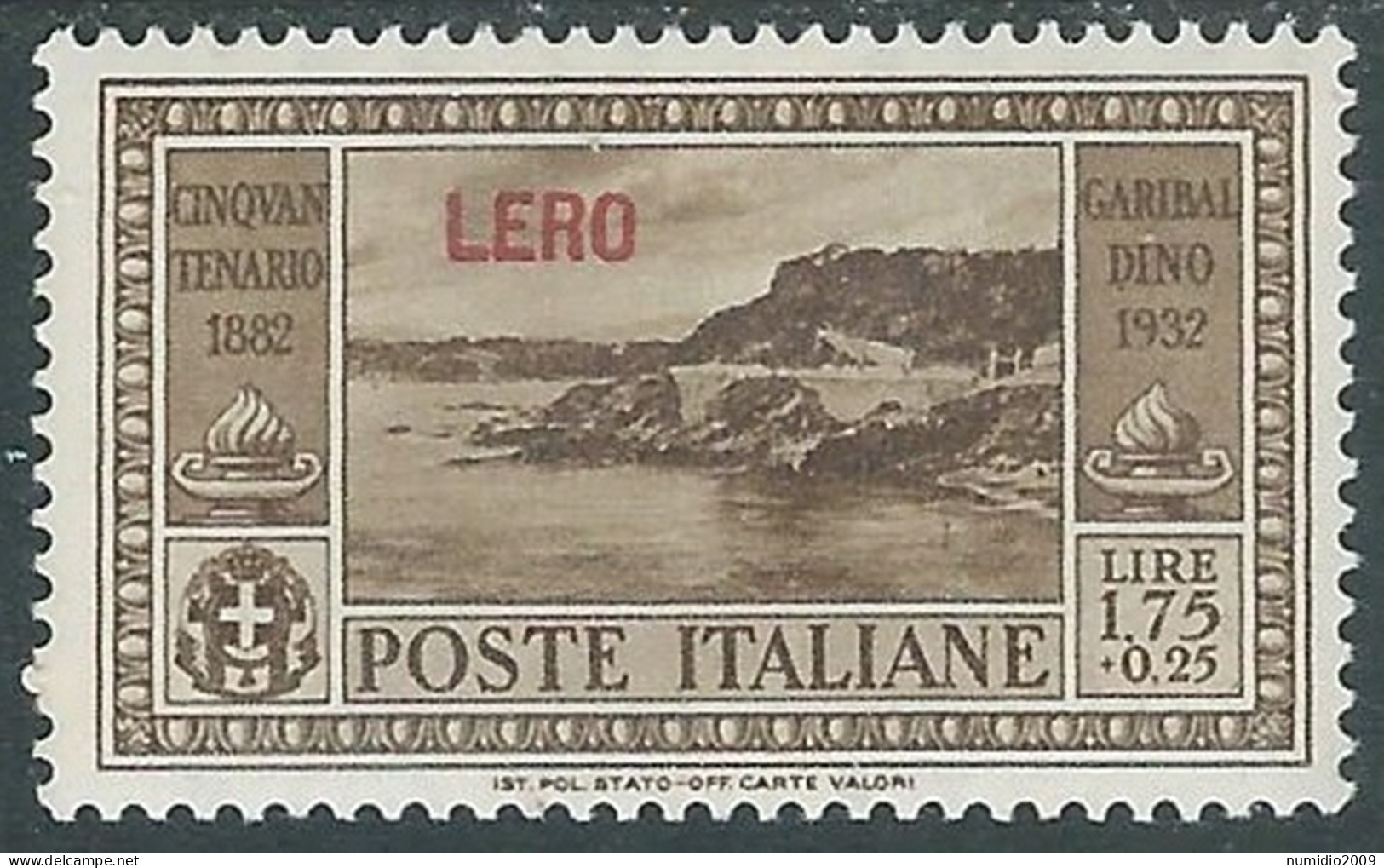 1932 EGEO LERO GARIBALDI 1,75 LIRE MH * - I45-7 - Aegean (Lero)