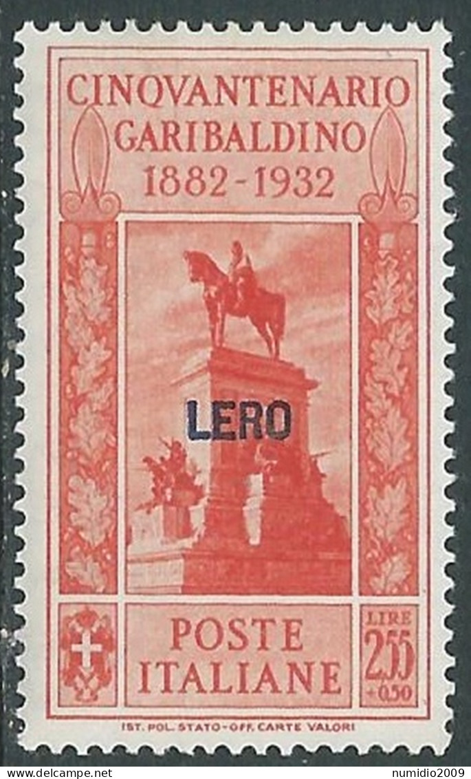 1932 EGEO LERO GARIBALDI 2,55 LIRE MH * - I45-7 - Aegean (Lero)