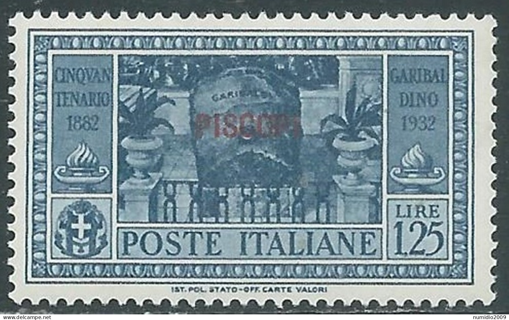 1932 EGEO PISCOPI GARIBALDI 1,25 LIRE MNH ** - I45-9 - Aegean (Piscopi)
