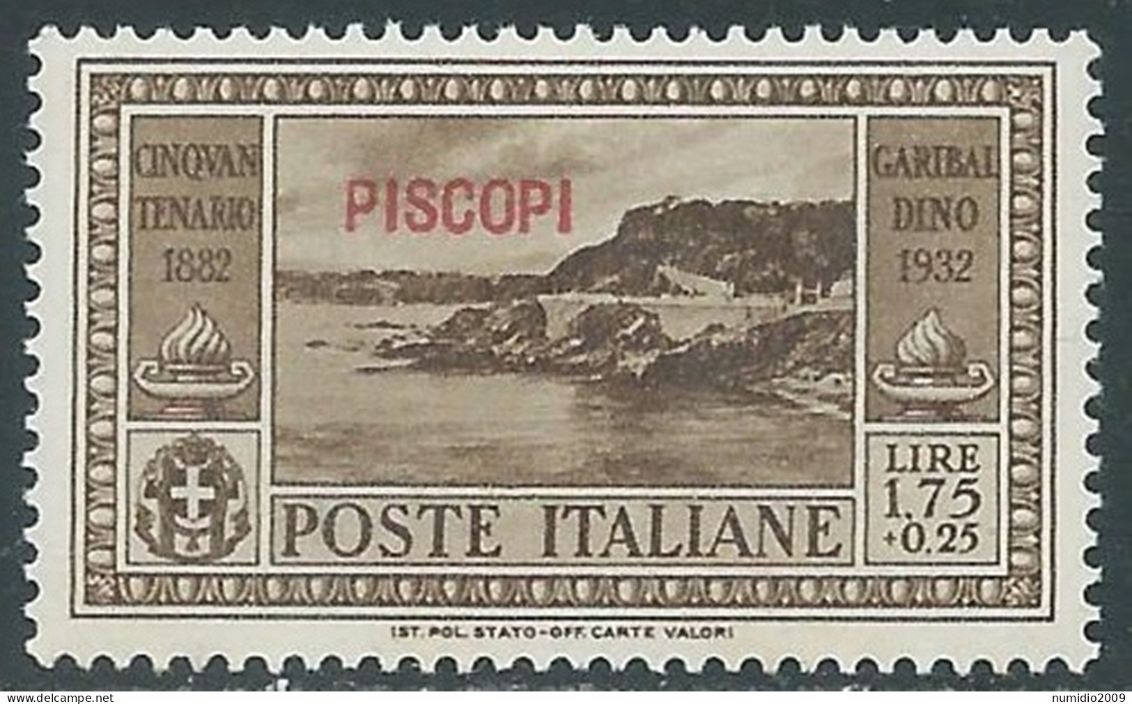 1932 EGEO PISCOPI GARIBALDI 1,75 LIRE MNH ** - I45-9 - Ägäis (Piscopi)