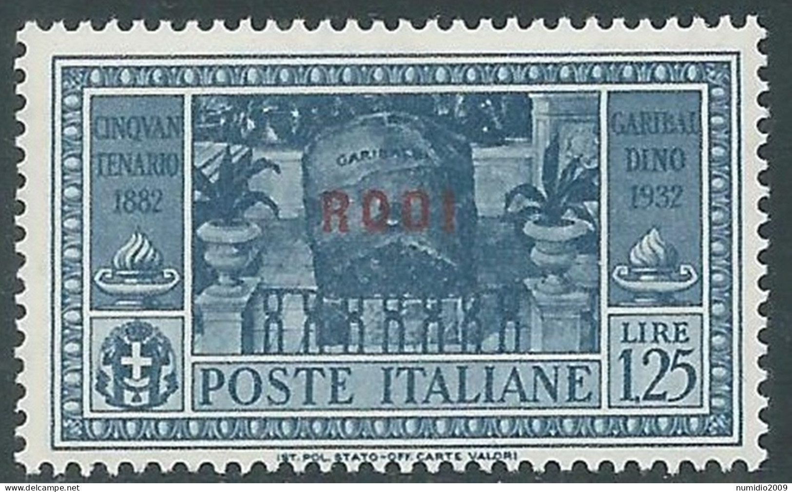 1932 EGEO RODI GARIBALDI 1,25 LIRE MNH ** - I45-10 - Ägäis (Rodi)