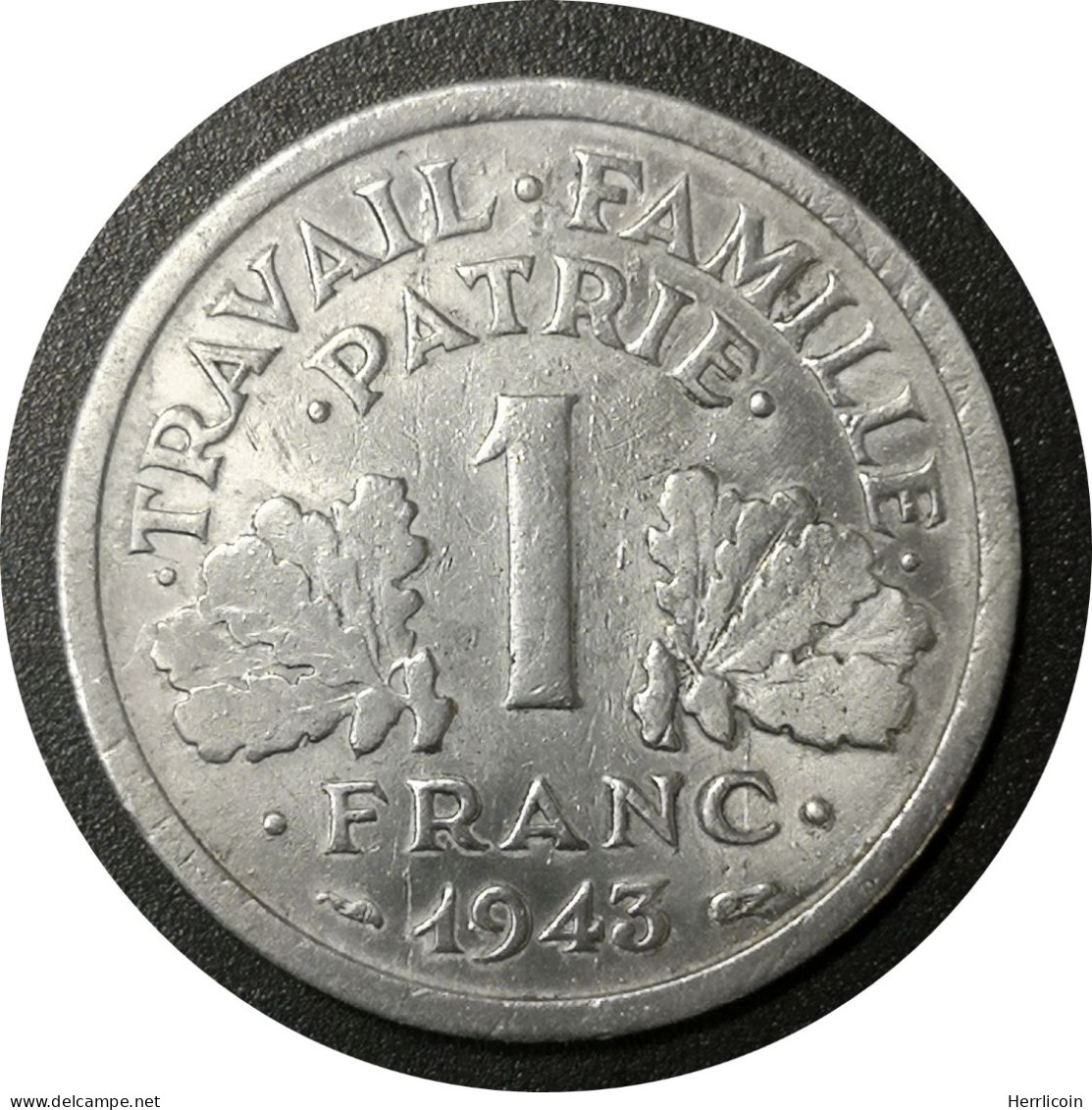 Monnaie France - 1943 - 1 Franc Francisque Aluminium-magnésium, Légère (1,3g) - 1 Franc