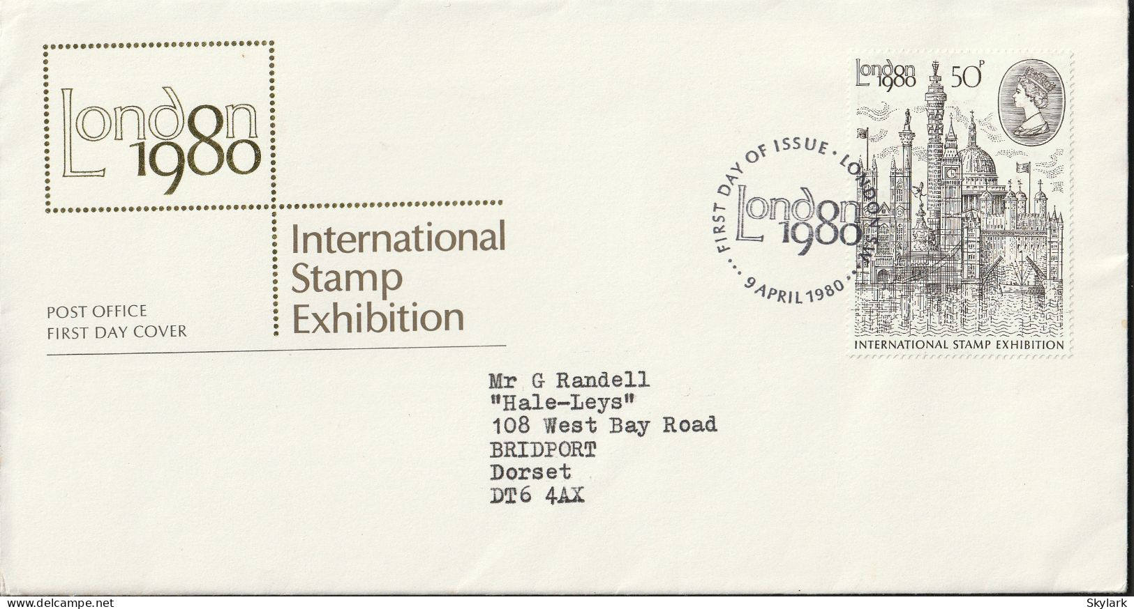 Great Britain   .   1980   .  "London 1980 International Stamp Exhibition"   .   First Day Covers 1 Stamp - 1971-1980 Em. Décimales