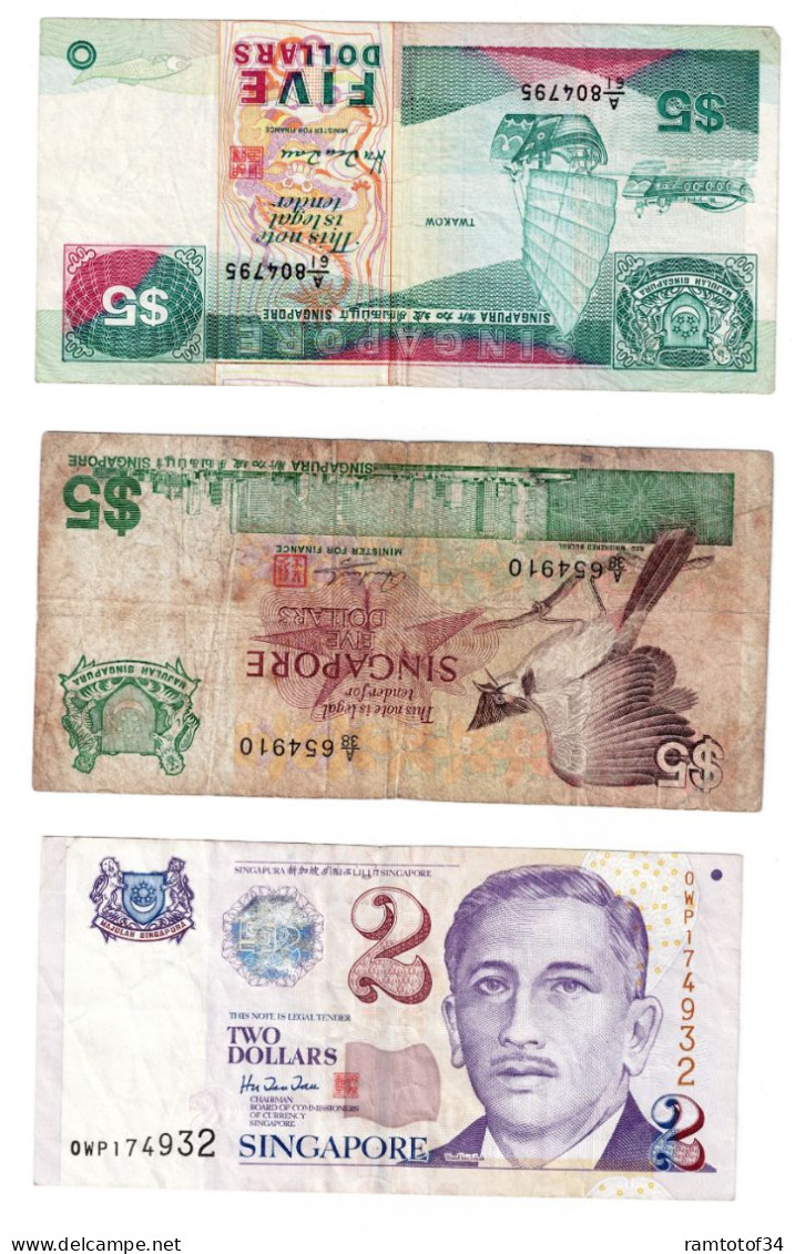 SINGAPOUR - Lot 3 Billets - Singapur