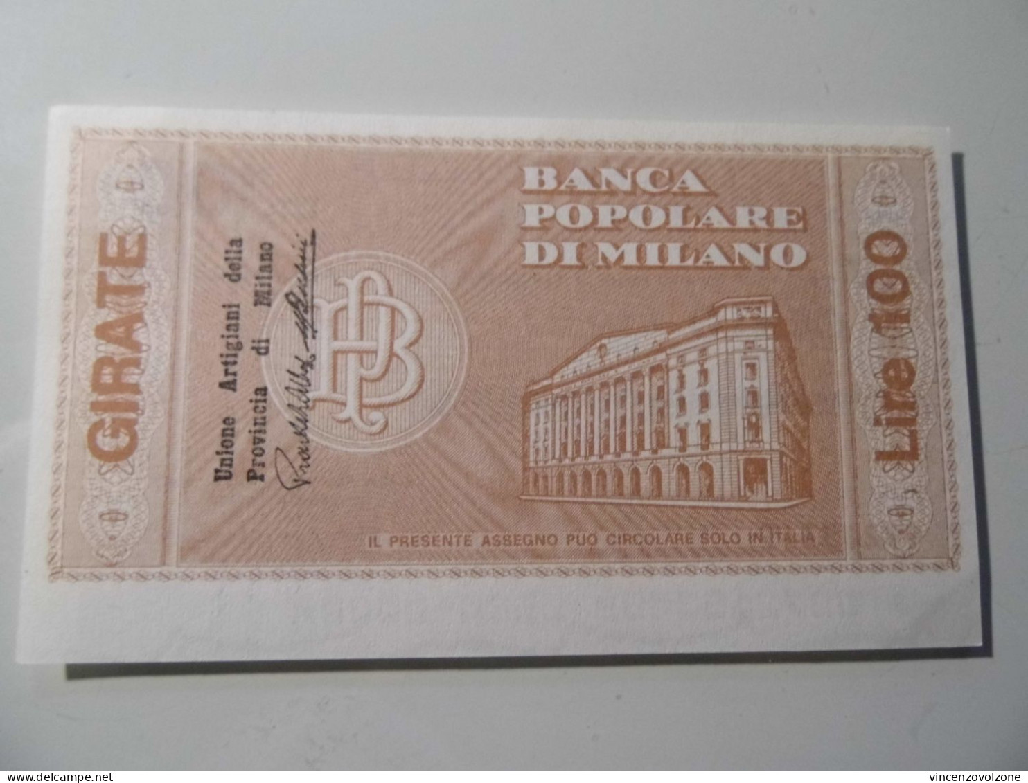 Miniassegno "BANCA POPOLARE DI MILANO LIT. 100" - [10] Cheques Y Mini-cheques