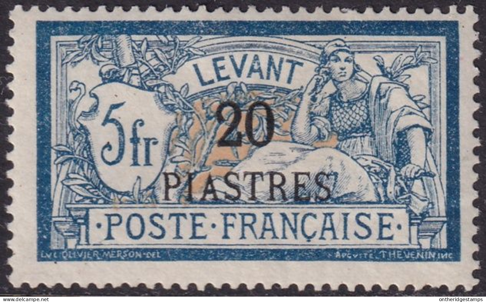 French Offices Levant 1902 Sc 38 Yt 23 MH* Small Crease - Nuovi