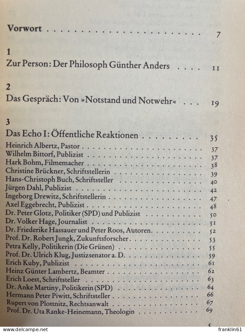 Günther Anders: Gewalt - Ja Oder Nein : E. Notwendige Diskussion ; [e. Natur-Buch]. - Philosophie