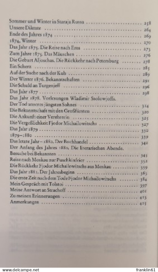 Das Leben Dostojewskis in den Aufzeichnungen seiner Frau.