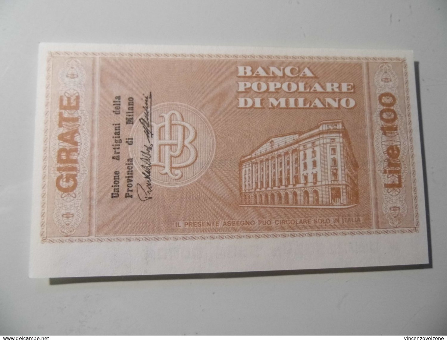 Miniassegno "BANCA POPOLARE DI MILANO LIT. 100" - [10] Checks And Mini-checks