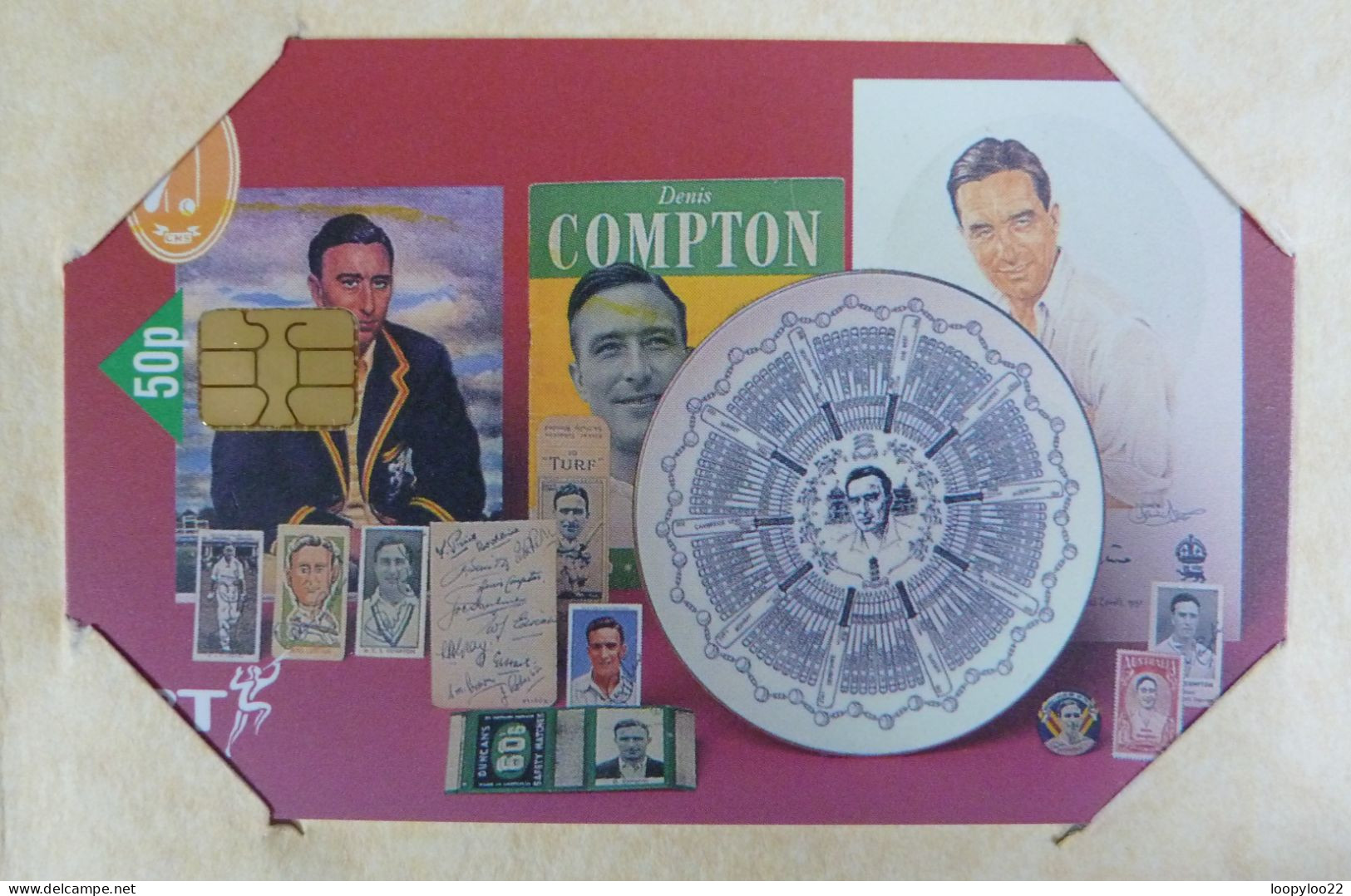 UK - BT - CRICKET MEMORABILIA SOCIETY - Denis Compton - 1000ex - Mint In Folder - Sonstige & Ohne Zuordnung