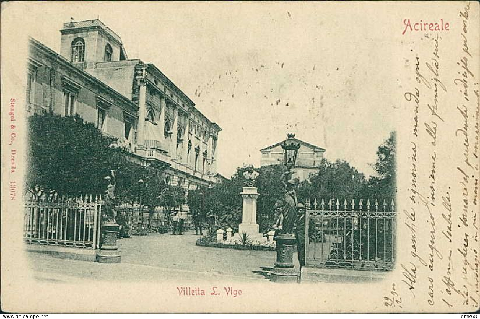 ACIREALE - VILLETTA L. VIGO - EDIZIONE STENGEL - SPEDITA 1900 (19779) - Acireale