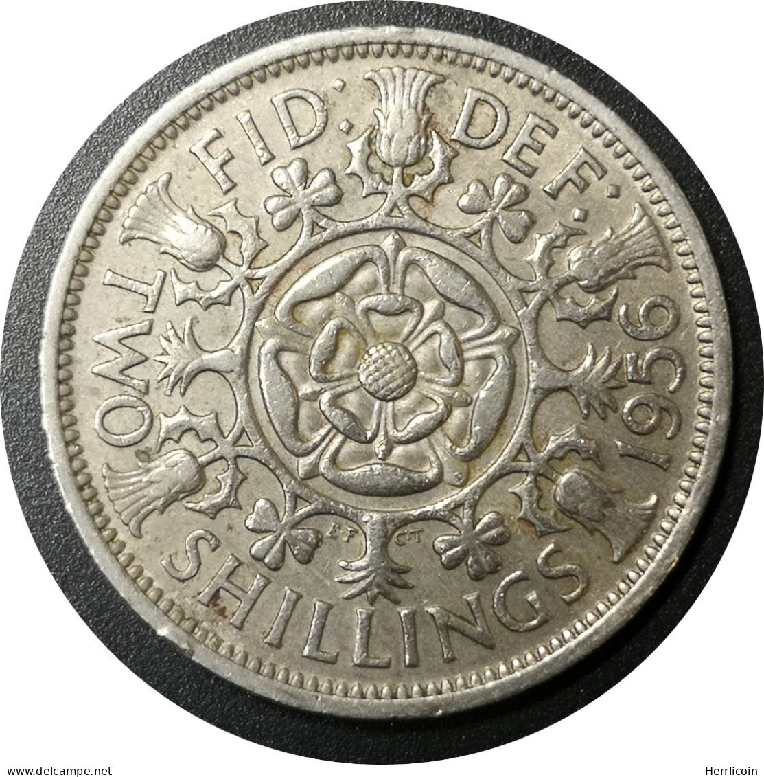 Monnaie Royaume-Uni - 1956 - 2 Shillings Elizabeth II 1re Effigie - J. 1 Florin / 2 Shillings