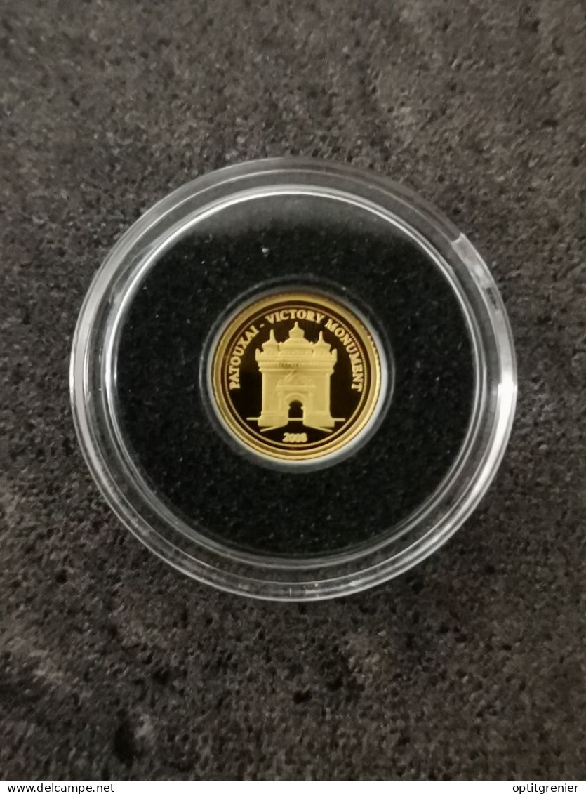 500 KIP OR 2008 BE PATOUXAI ARC DE TRIOMPHE DU LAOS / GOLD / 0.5g Or 999 - Laos