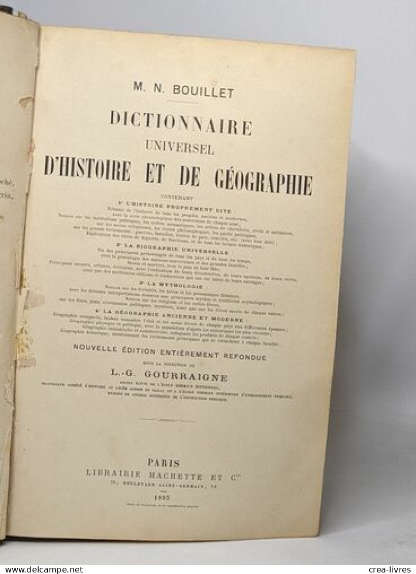 Dictionnaire Universel D'histoire Et De Géographie - Dictionnaires