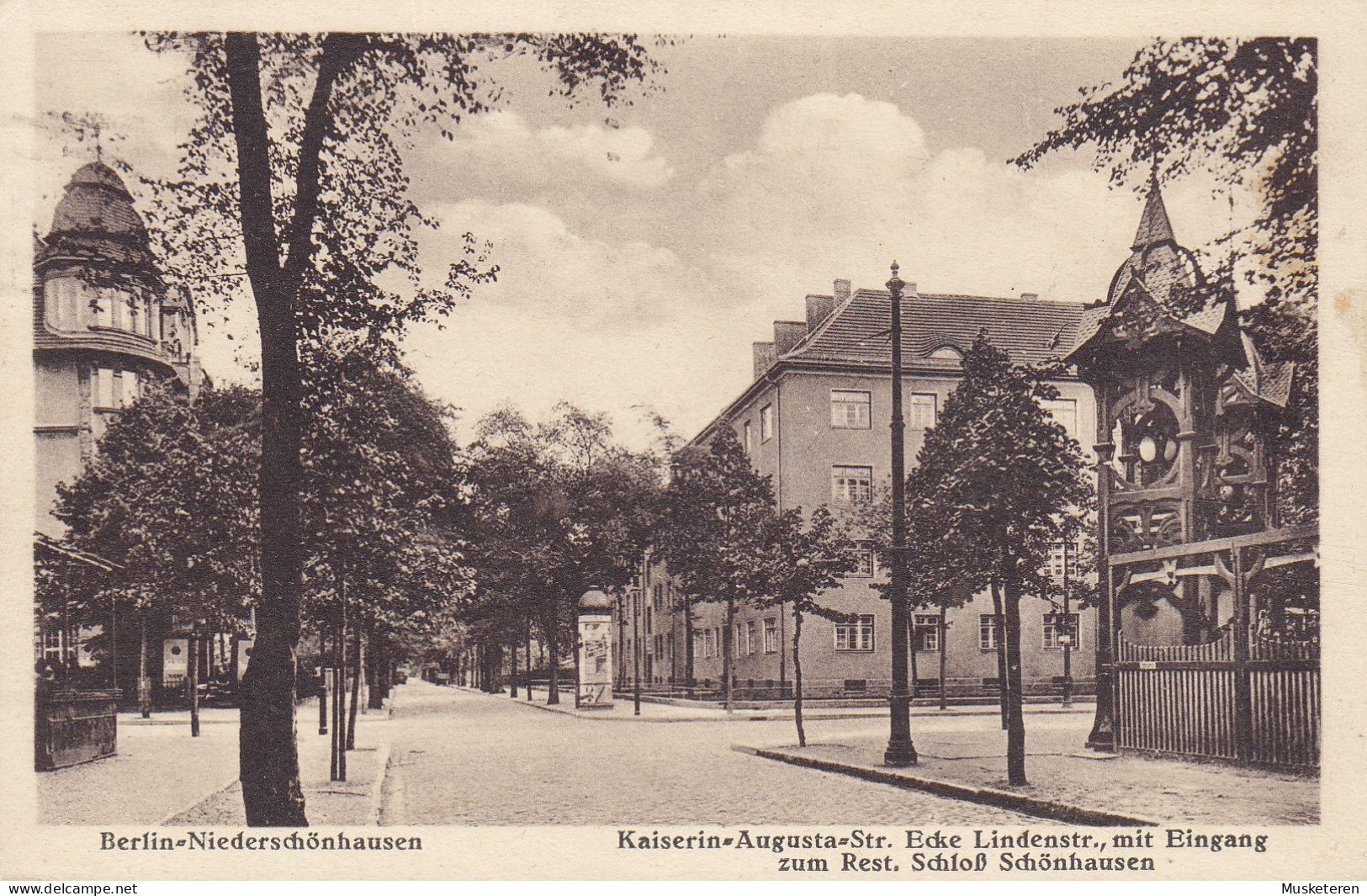 Deutsches Reich PPC Berlin-Niederschönhausen Kaiserin-Augusta-Str. Ecke Lindenstr. J. Goldiner C25. BERLIN 1929 Schiller - Pankow