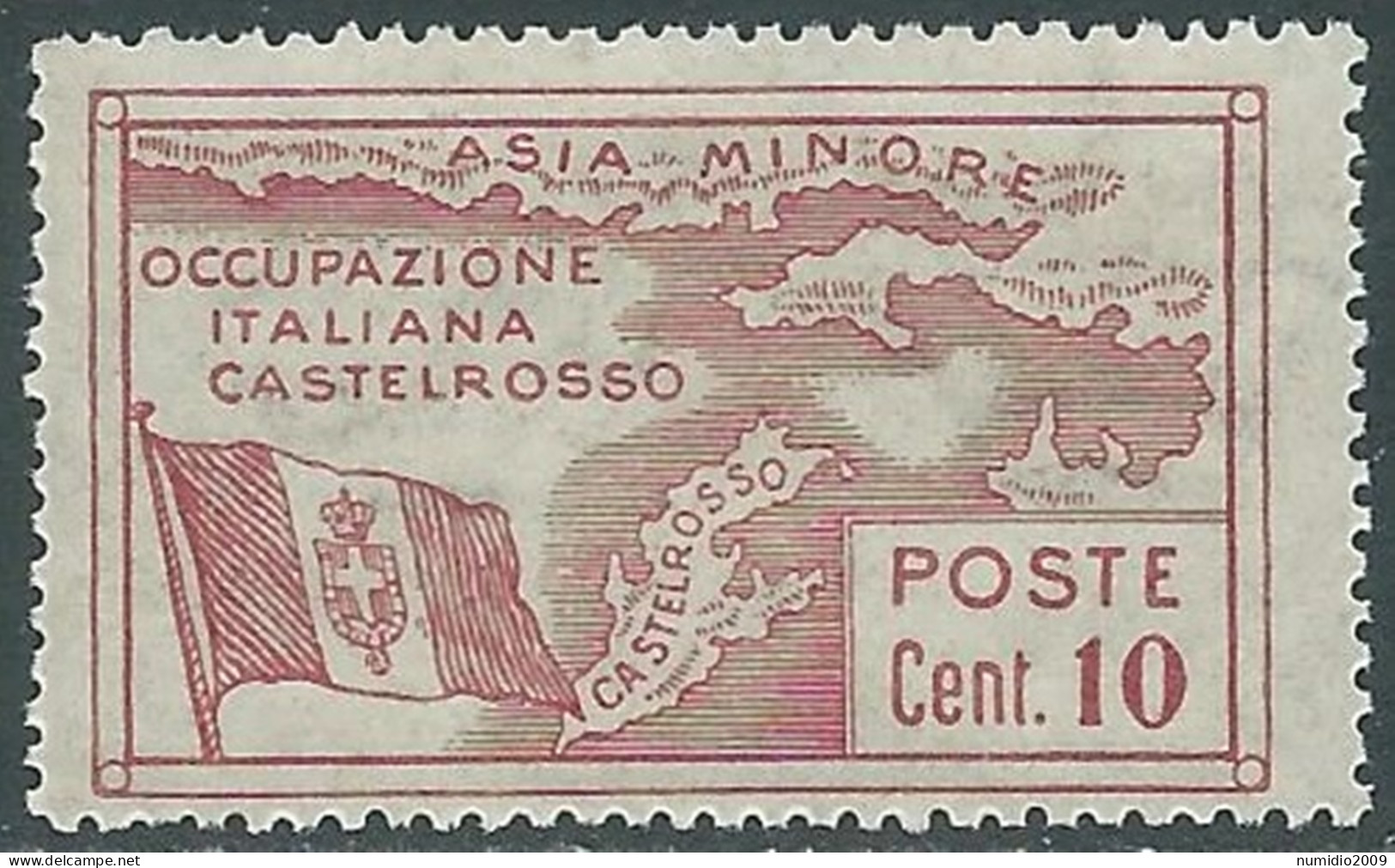 1923 CASTELROSSO OCCUPAZIONE DELL'ISOLA 10 CENT MNH ** - I30-3 - Castelrosso