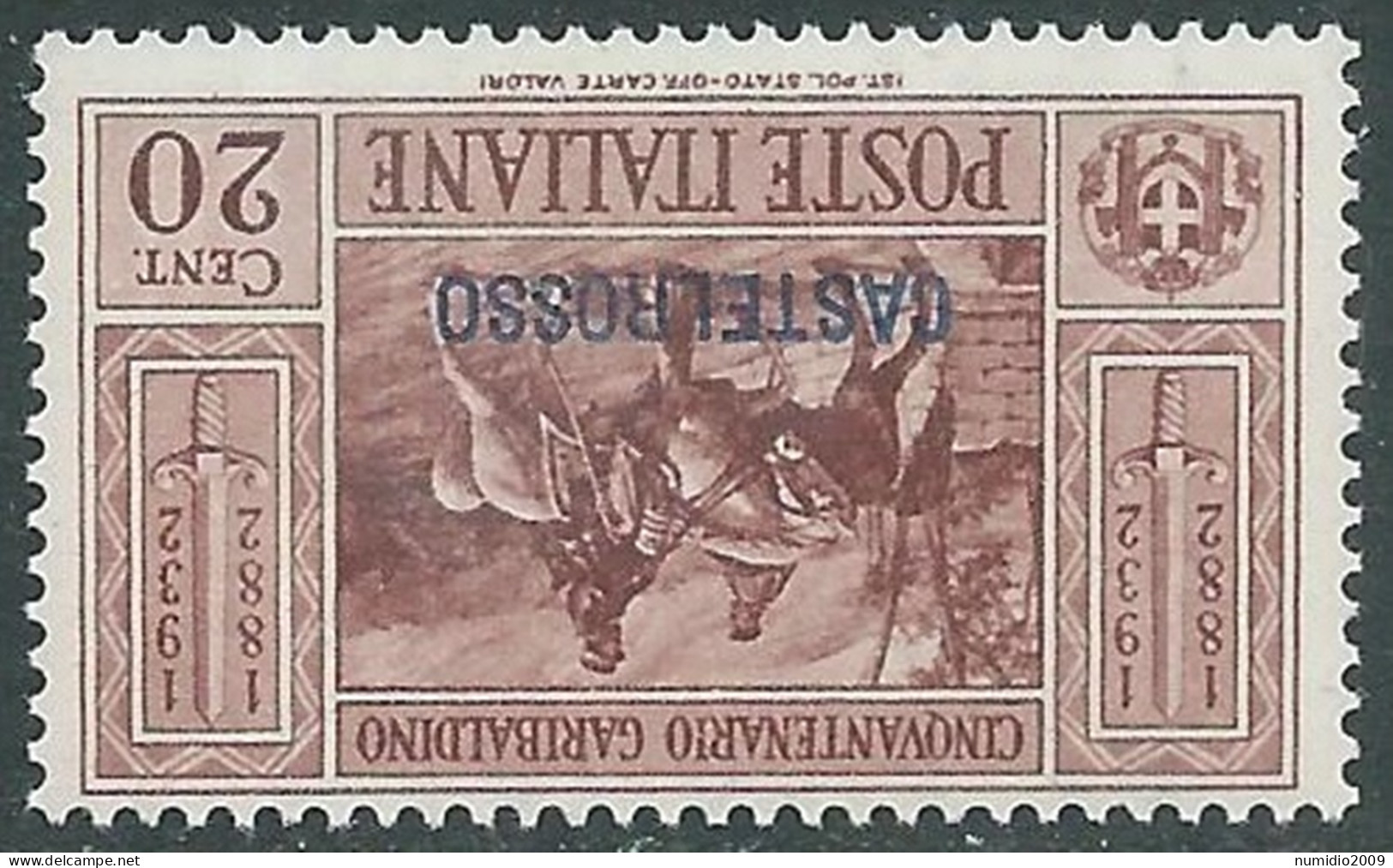 1932 CASTELROSSO GARIBALDI 20 CENT MH * - I30-3 - Castelrosso