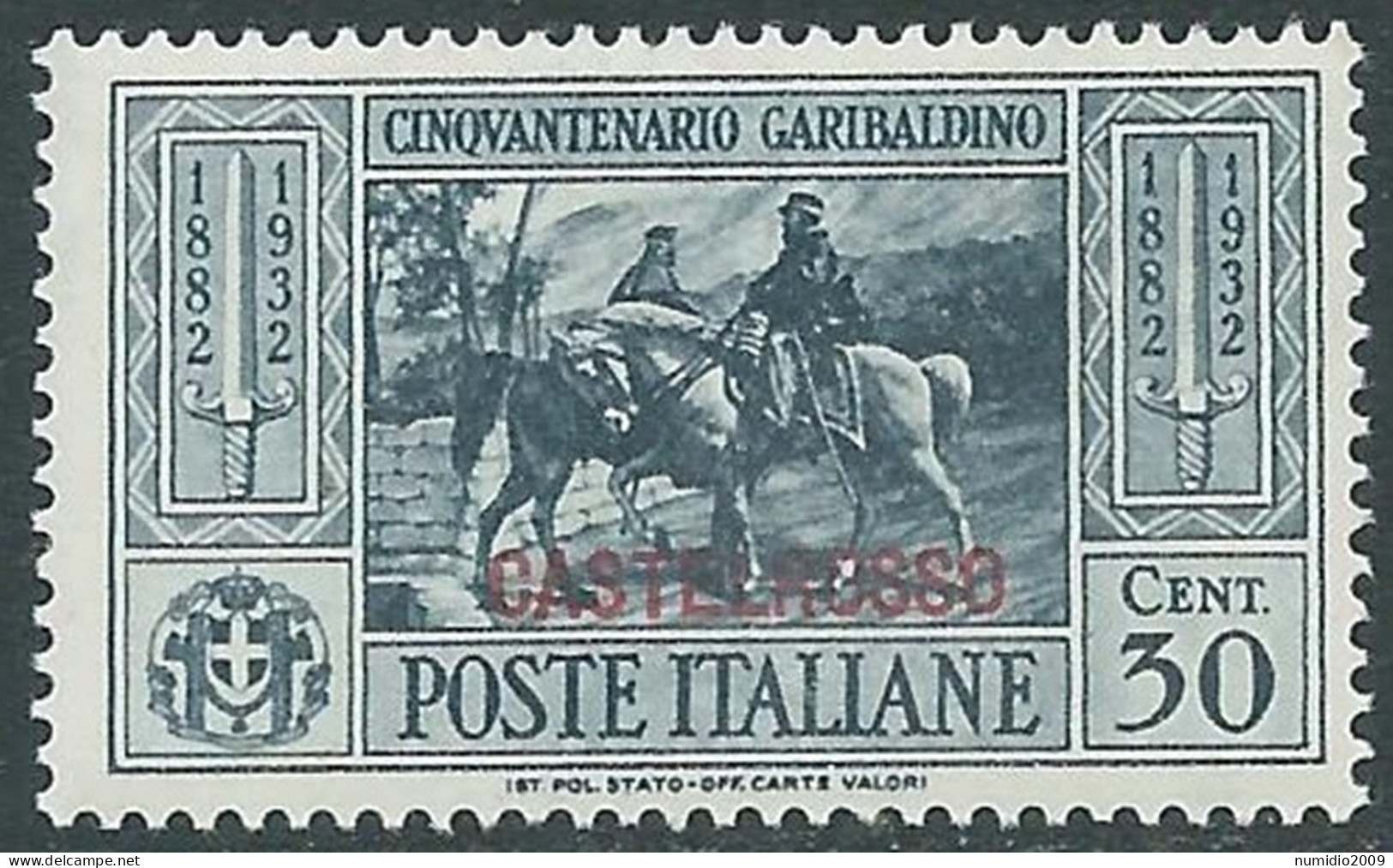 1932 CASTELROSSO GARIBALDI 30 CENT MNH ** - I30-3 - Castelrosso