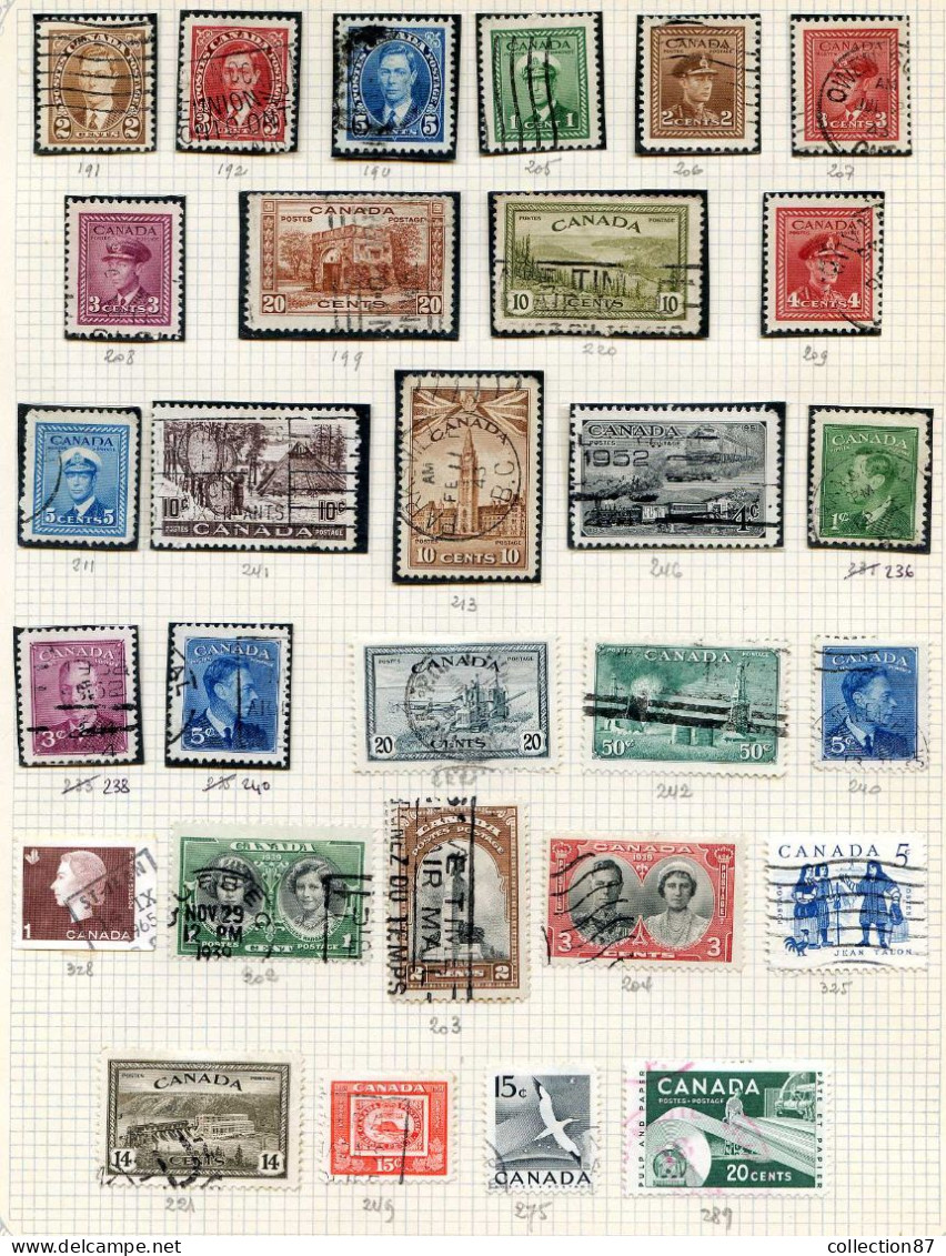 Réf 79 < CANADA < Collection 83 Valeurs - Verzamelingen