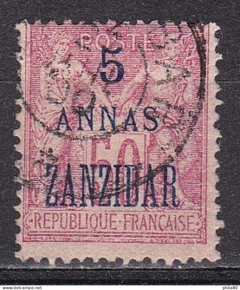 ZANZIBAR N°28 (5 Annas Sur 50c.) - Used Stamps