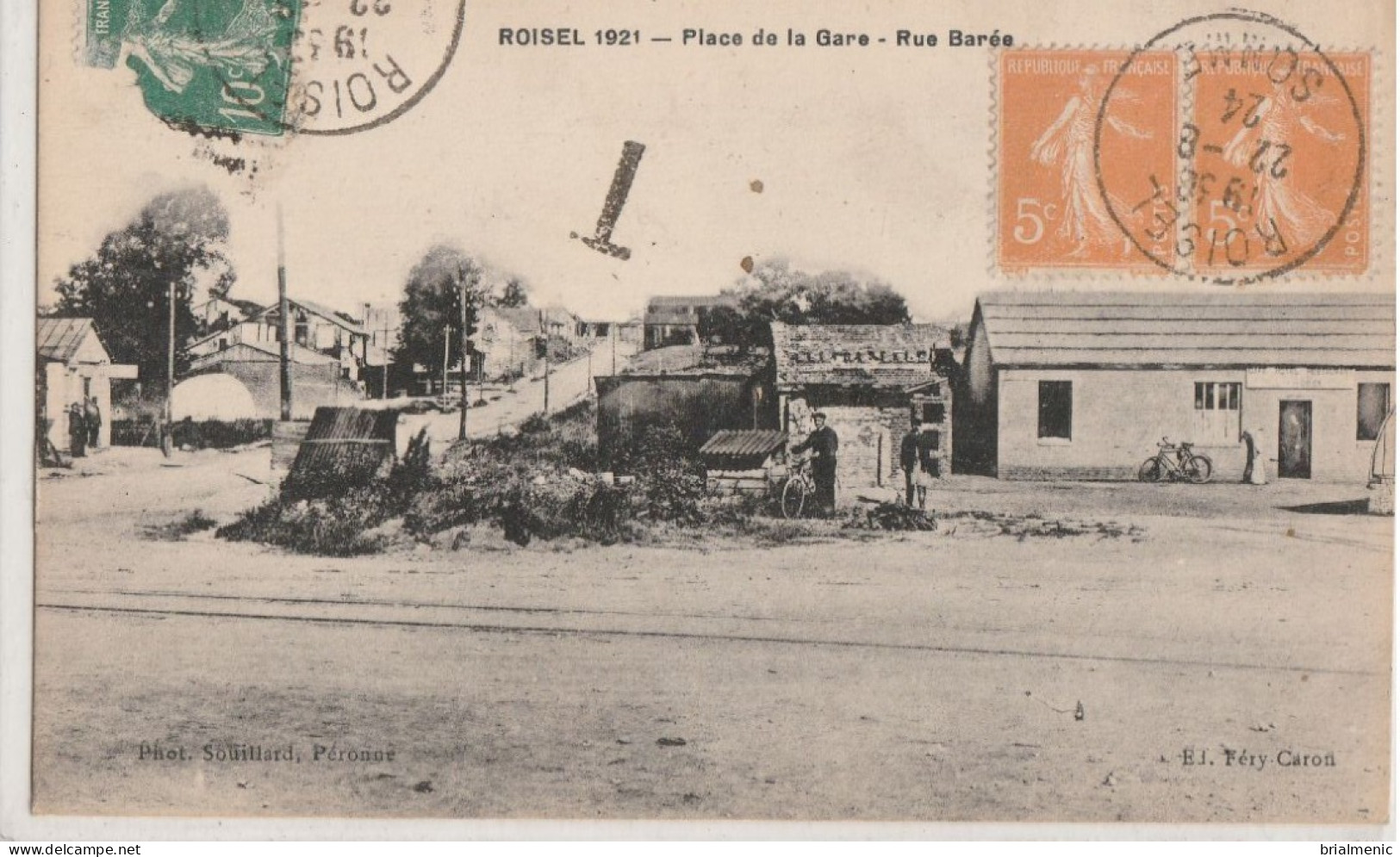 ROISEL 1921 Place De La Gare  Rue Barée - Roisel