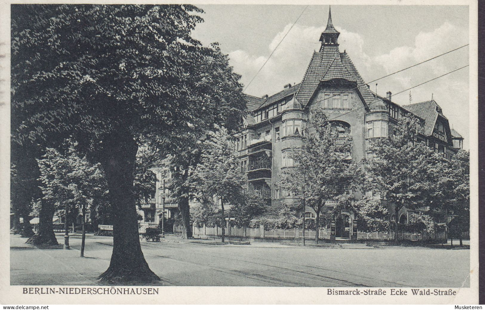 Deutsches Reich PPC Berlin-Niederschönhausen Bismarck-Strasse Ecke Wald-Strasse J. Goldiner C25. BERLIN 1929 Schiller - Pankow