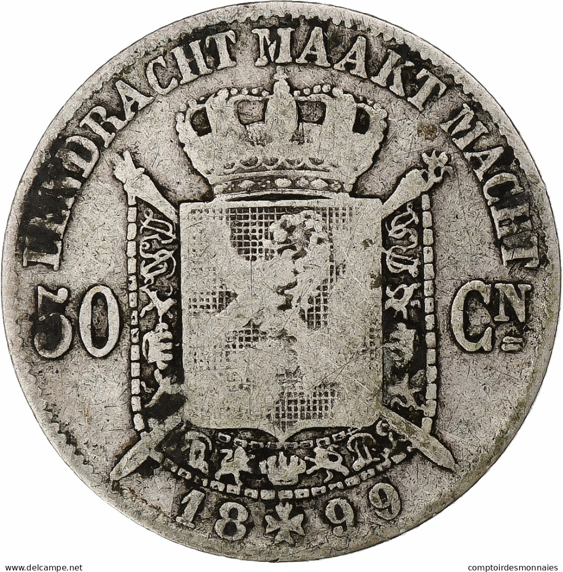 Monnaie, Belgique, Leopold II, 50 Centimes, 1899, TB, Argent, KM:27 - 50 Centimes