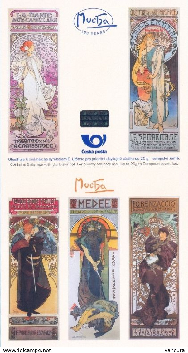 Booklet 634 Czech Republic Alfons Mucha Motifs 2010 1st Issue - Gebruikt