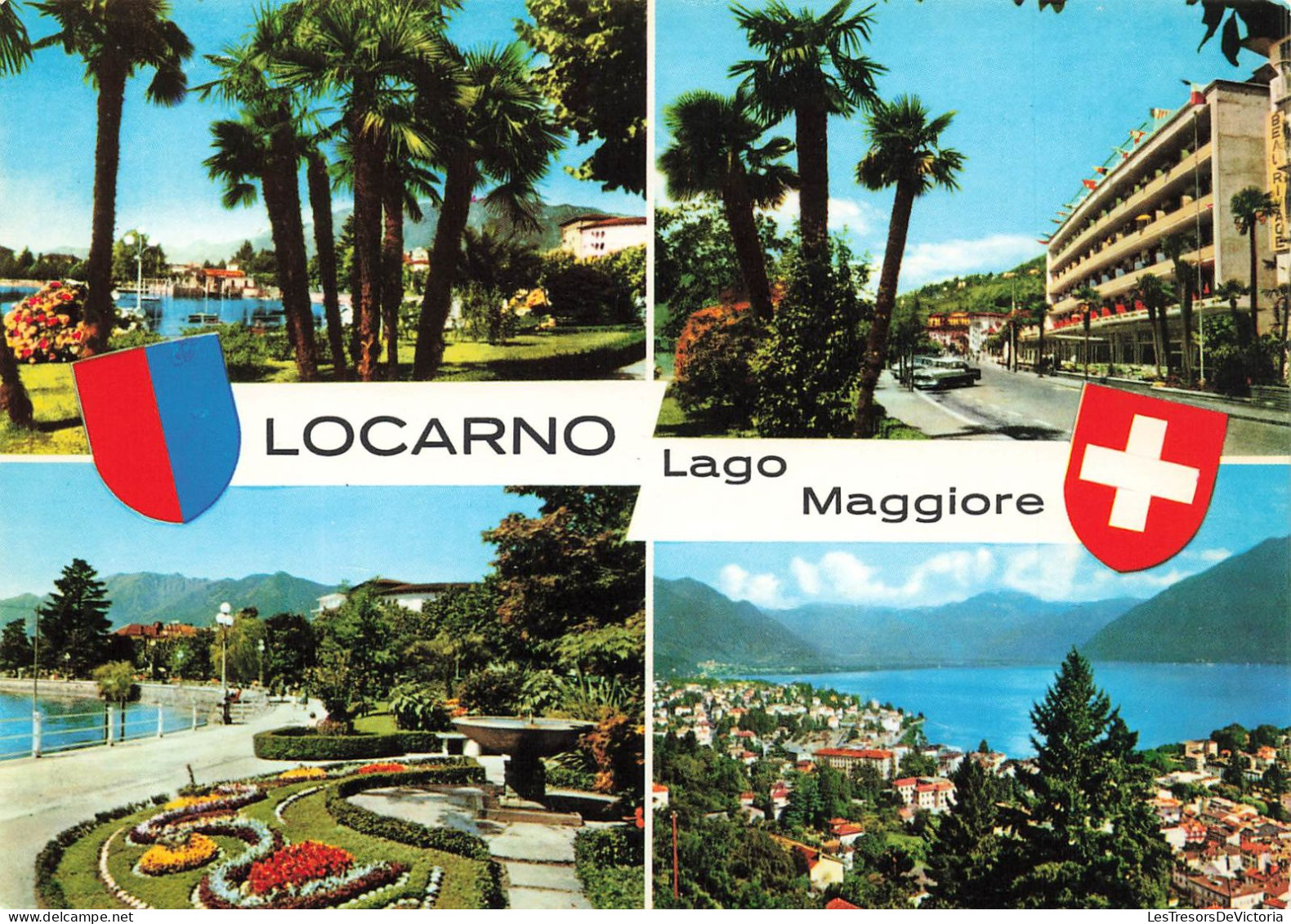 SUISSE -Locarno - Lago Maggiore - Multivues - Colorisé - Carte Postale - Locarno