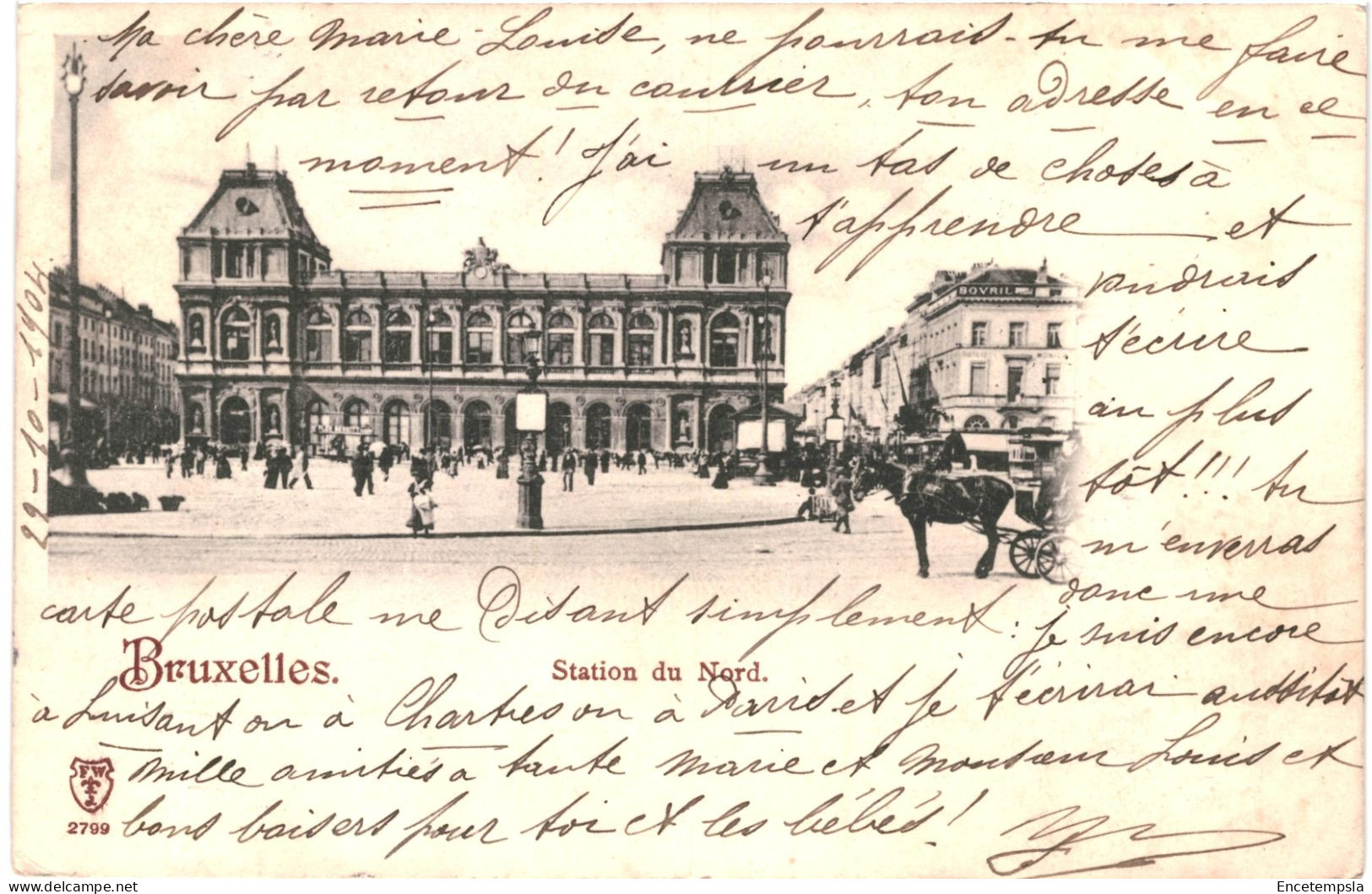 CPA Carte Postale  Belgique Bruxelles Gare Du Nord 1904 VM75251 - Transport (rail) - Stations