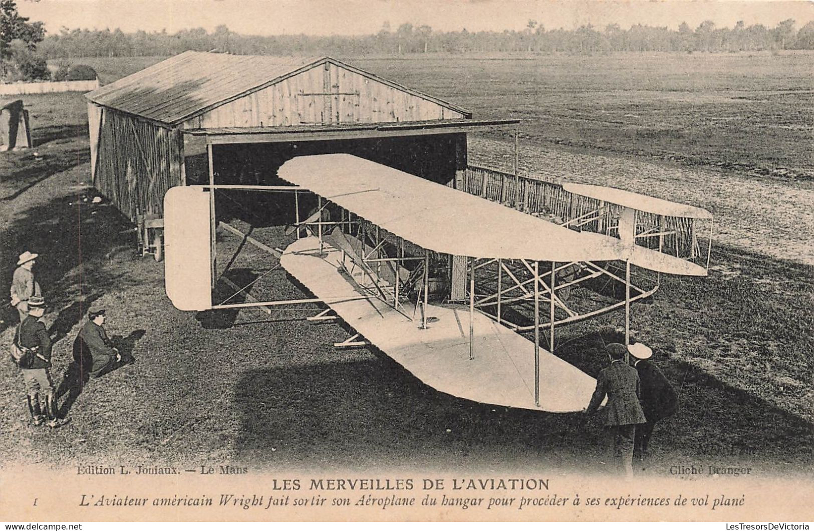 TRANSPORT - Les Merveilles De L'aviation - L'Aviateur Américain Wirght Sort Son Aéroplane - Carte Postale Ancienne - Vliegvelden