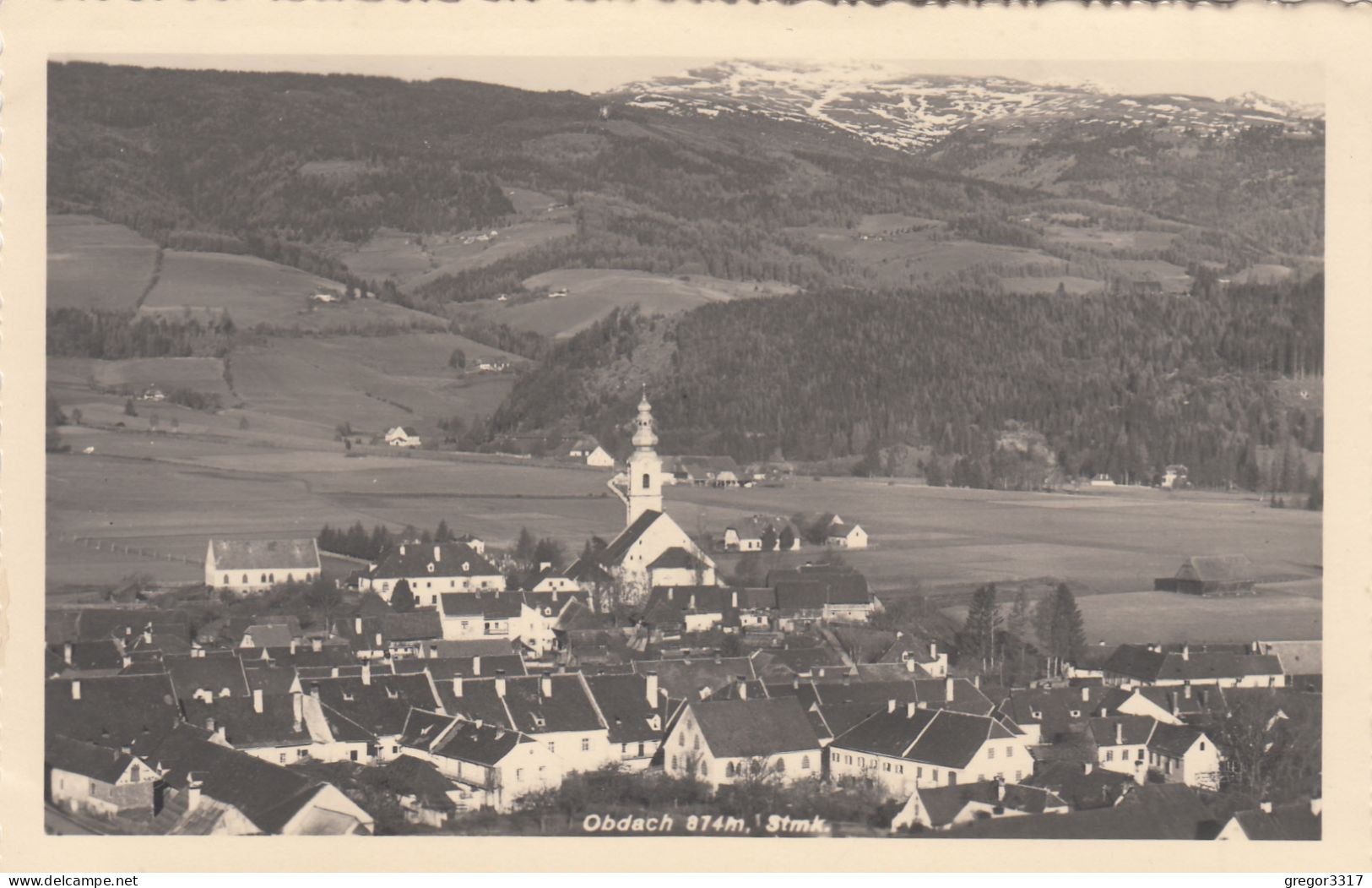 E672) OBDACH - Steiermark - Sehr Schöne Alte S/W AK -mit Haus DETAILS U. Kirche - Obdach