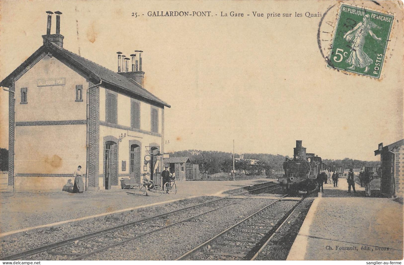 CPA 28 GALLARDON PONT / LA GARE / VUE PRISE SUR LES QUAIS / TRAIN - Other & Unclassified