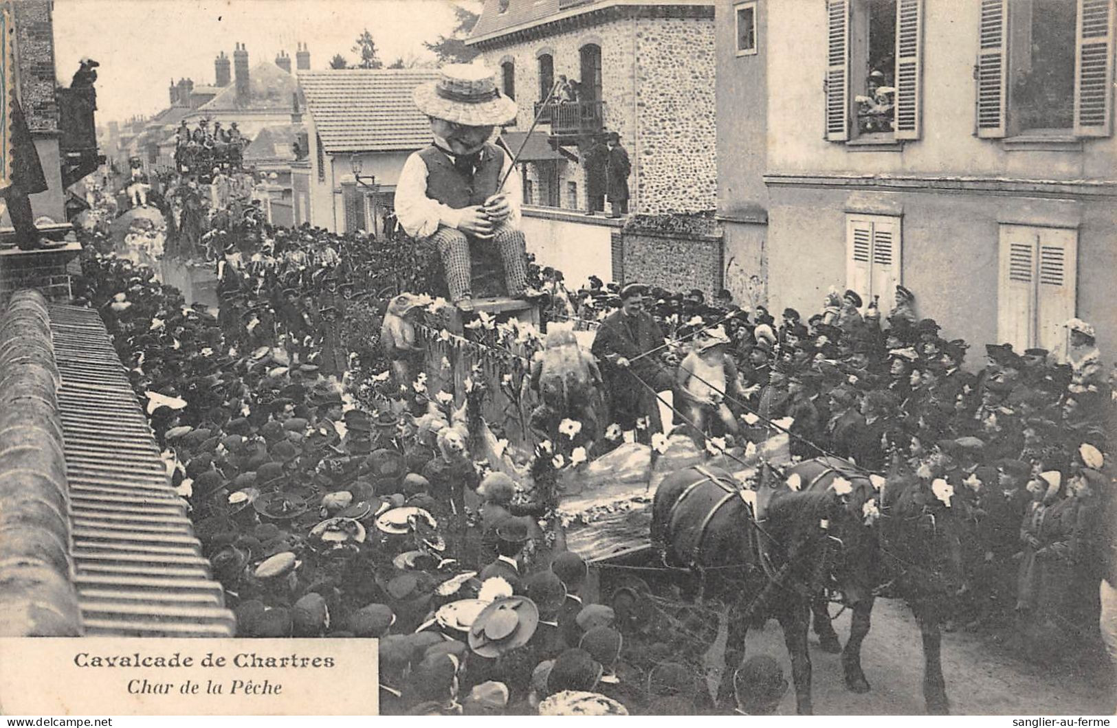 CPA 28 CAVALCADE DE CHARTRES / CHAR DE LA PECHE - Chartres