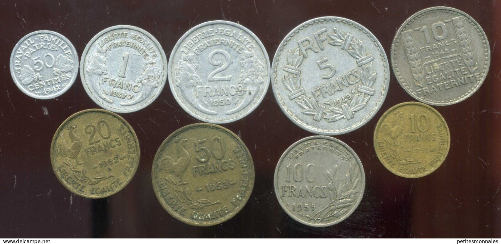 FRANCE  Lot De 9 Monnaies En Anciens Francs ( Date Aléatoire) - Vrac - Monnaies