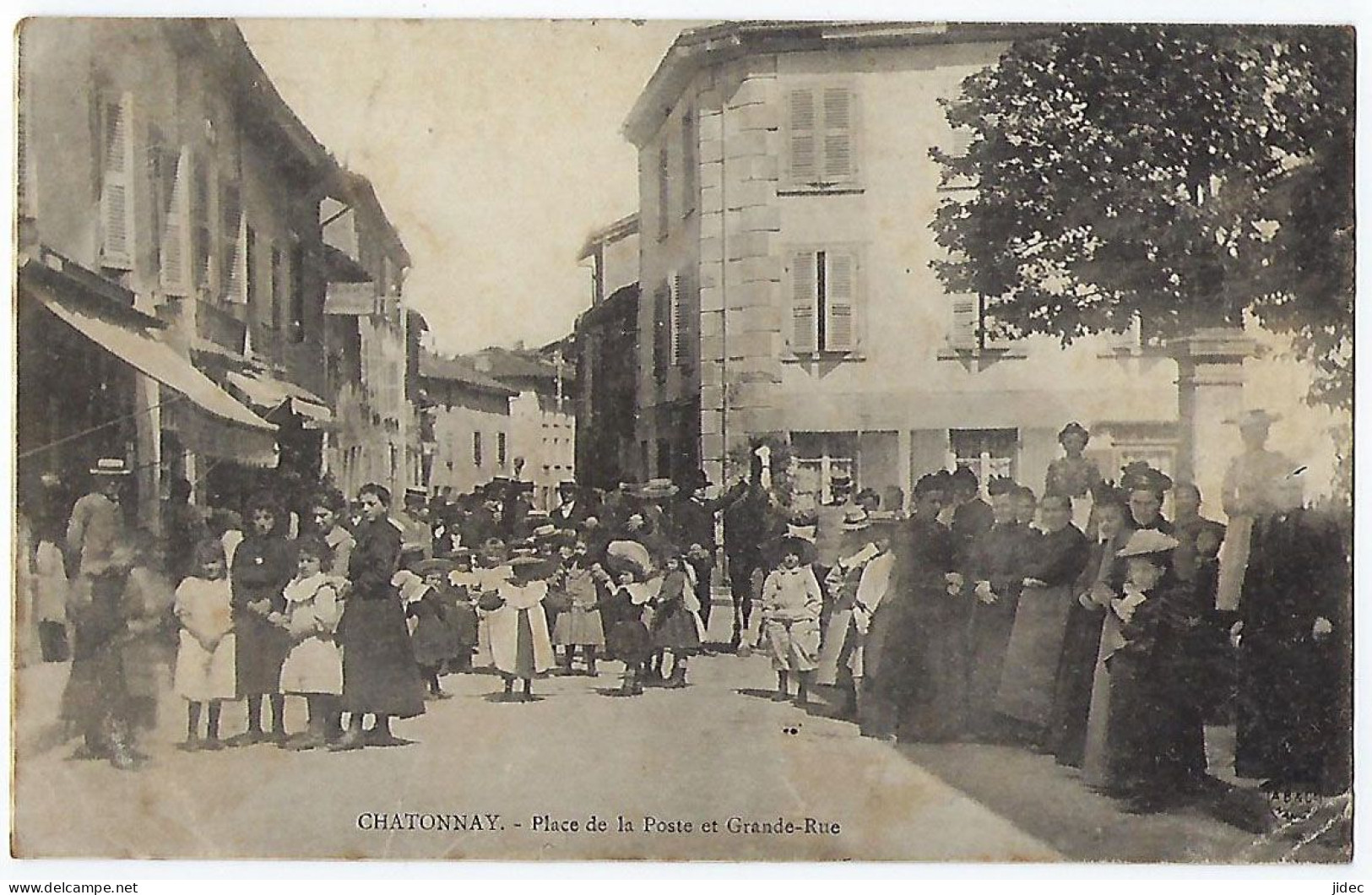 CPA 38 Chatonnay Rare Place De La Poste Et Grande Rue Près Saint St Jean De Bournay Champier Meyrieu Les Étangs Lieudieu - Châtonnay