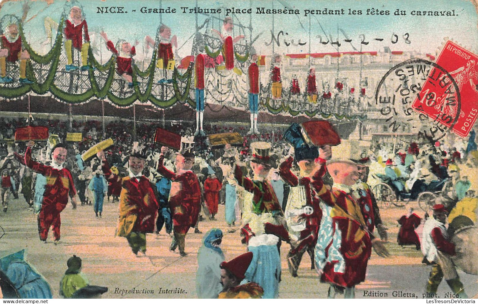 FRANCE - Nice - Grande Tribune Place Masséna Pendant Les Fêtes Du Carnaval - Carte Postale Ancienne - Carnaval