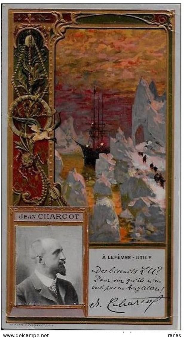 Chromo Lithographie 17 X 9,5 LU Lefevre UTILE Jean CHARCOT Polaire Polar Expédition Pourquoi Pas - Otros & Sin Clasificación